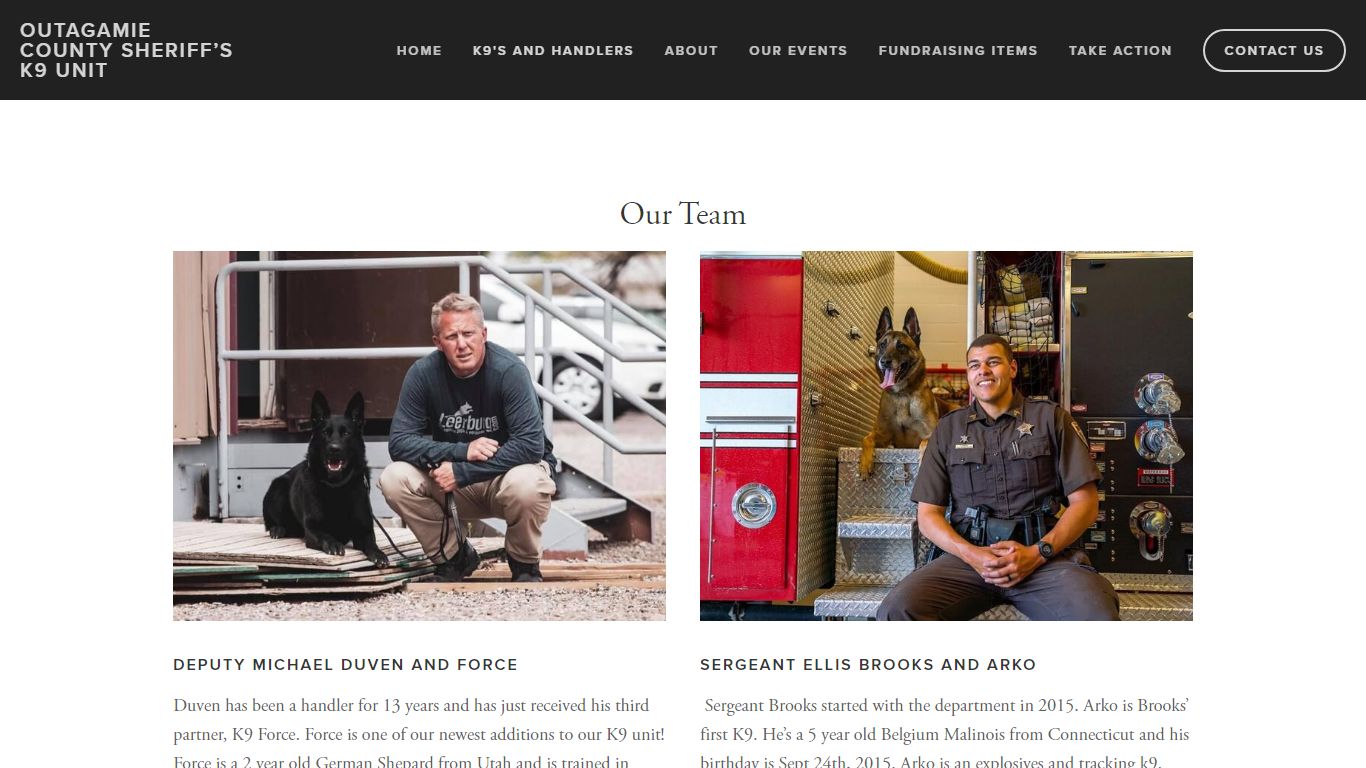 K9's and Handlers — Outagamie County Sheriff’s K9 Unit